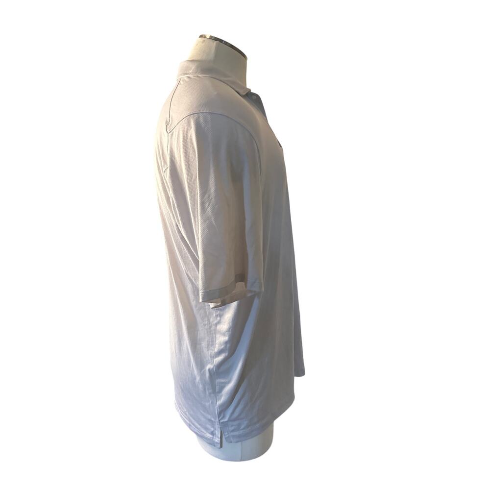 Men XL Lululemon Short Sleeved Polo Shirt Cream Lightweight Run Travel Golf - Picture 5 of 6